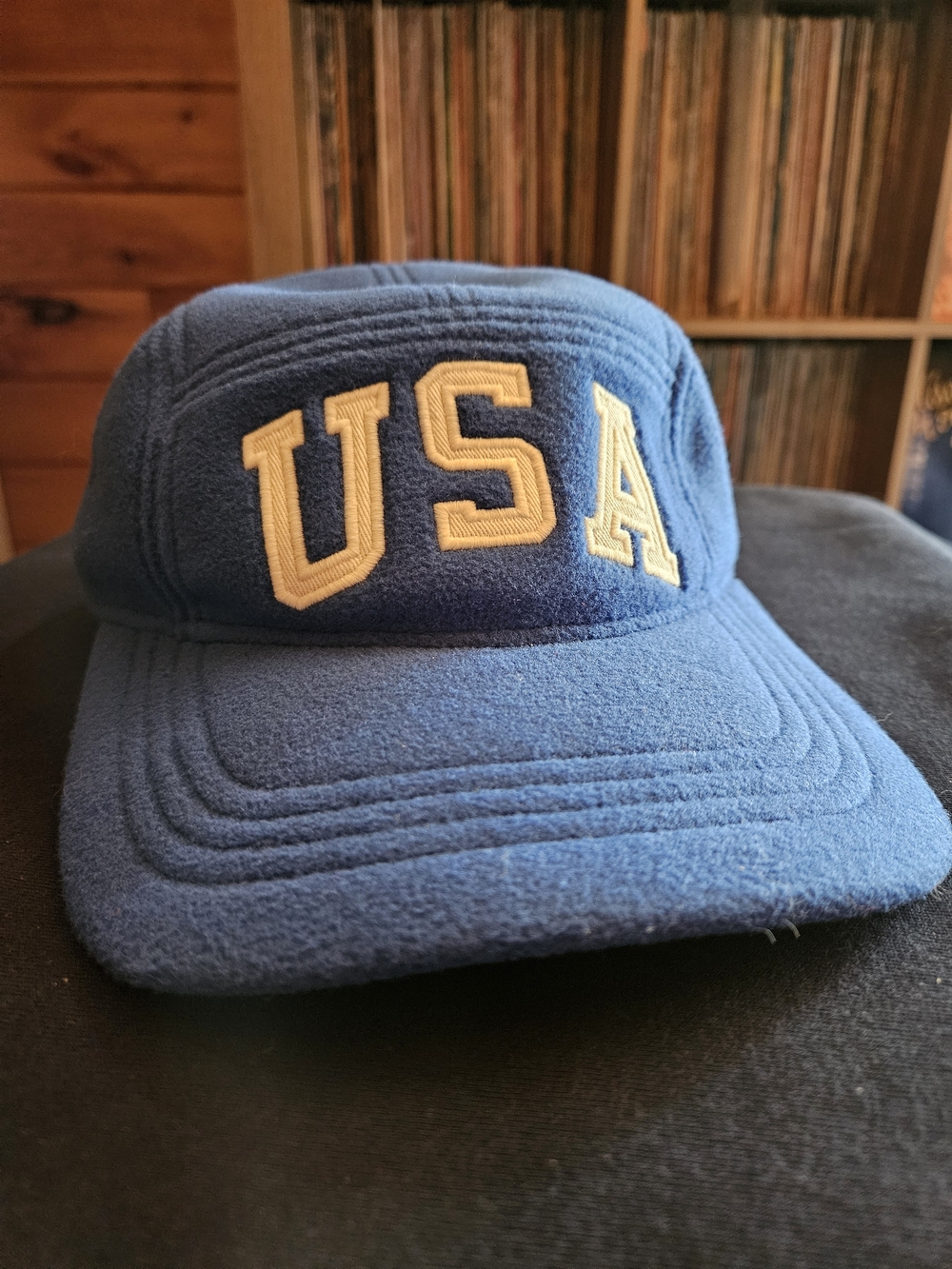 Polo Ralph Lauren USA Flag Fleece Cap Hat OS 5 Panel Olympics Blue Unisex
